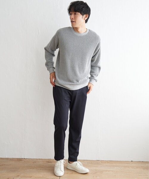 ikka（イッカ）の「ビッグワッフルクルーネックプルオーバー（スウェット・メンズ・グレー/ネイビー/ブラック/ベージュ・L/XL/M/S）」の8枚目の写真