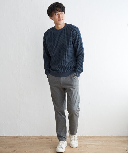 ikka（イッカ）の「ビッグワッフルクルーネックプルオーバー（スウェット・メンズ・グレー/ネイビー/ブラック/ベージュ・L/XL/M/S）」の12枚目の写真