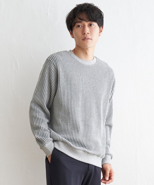 ikka（イッカ）の「ビッグワッフルクルーネックプルオーバー（スウェット・メンズ・グレー/ネイビー/ブラック/ベージュ・L/XL/M/S）」の20枚目の写真