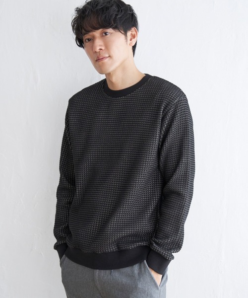 ikka（イッカ）の「ビッグワッフルクルーネックプルオーバー（スウェット・メンズ・グレー/ネイビー/ブラック/ベージュ・L/XL/M/S）」の22枚目の写真