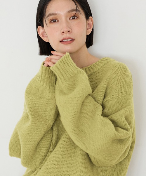Viola e Viola(ヴィオラエヴィオラ)の「ゆるっとふんわり素材ニット(ニット/セーター・レディース・グレイッシュブルー/ブラック/アイボリー/ライトイエロー・LL/3L/L/M)」の20枚目の写真