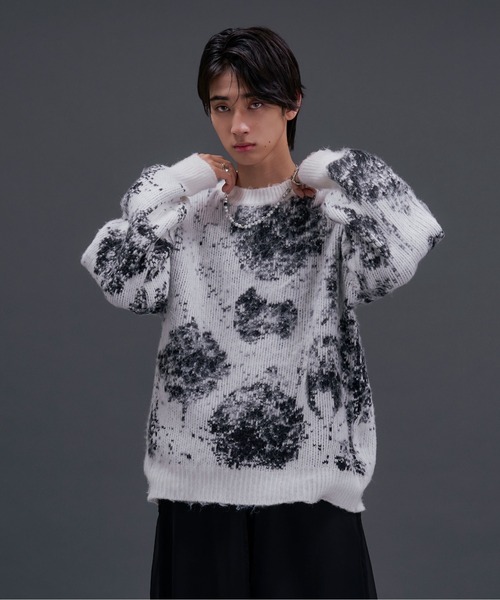 Ellno Loset(エルノロゼット)の「ニュアンスシャギーニット(ニット/セーター・メンズ・ブラック/ネイビー/オフホワイト・SMALL/MEDIUM/LARGE)」の4枚目の写真