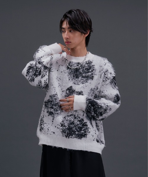 Ellno Loset(エルノロゼット)の「ニュアンスシャギーニット(ニット/セーター・メンズ・ブラック/ネイビー/オフホワイト・SMALL/MEDIUM/LARGE)」の5枚目の写真