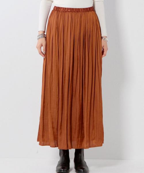 UNITED ARROWS（ユナイテッドアローズ）の「UWMF P サテン ロングスカート◆（スカート・レディース・ネイビー/ブラウン/ライトグレー・フリー）」の5枚目の写真