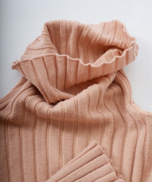 ibeul_(イベール)の「ハイネックワイドリブベーシック長袖ニットトップス(ニット/セーター・レディース・ブラック/グレー/ミント/ピンク/ホワイト・FREE)」の9枚目の写真