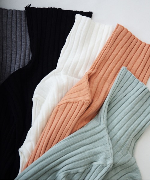 ibeul_(イベール)の「ハイネックワイドリブベーシック長袖ニットトップス(ニット/セーター・レディース・ブラック/グレー/ミント/ピンク/ホワイト・FREE)」の10枚目の写真