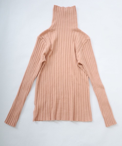 ibeul_(イベール)の「ハイネックワイドリブベーシック長袖ニットトップス(ニット/セーター・レディース・ブラック/グレー/ミント/ピンク/ホワイト・FREE)」の7枚目の写真