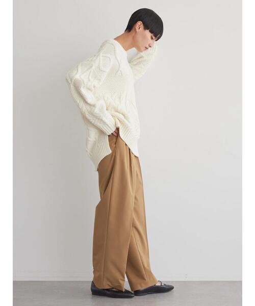 AMERICAN HOLIC（アメリカンホリック）の「パッチワークケーブルニットプルオーバー（ニット/セーター・レディース・ライトグレー系2/アイボリー/ブラック/パープル/オレンジ・M/L）」の21枚目の写真