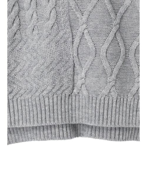 AMERICAN HOLIC（アメリカンホリック）の「パッチワークケーブルニットプルオーバー（ニット/セーター・レディース・ライトグレー系2/アイボリー/ブラック/パープル/オレンジ・M/L）」の19枚目の写真