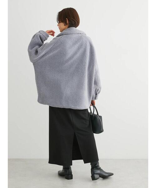 Green Parks(グリーンパークス)の「衿付きボアブルゾン(ブルゾン・レディース・チャコールグレー/アイボリー/ブルー・FREE)」の14枚目の写真