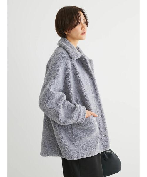 Green Parks（グリーンパークス）の「衿付きボアブルゾン（ブルゾン