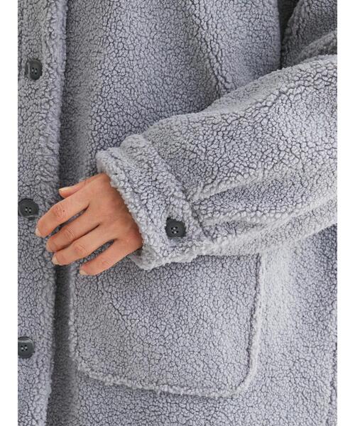 Green Parks(グリーンパークス)の「衿付きボアブルゾン(ブルゾン・レディース・チャコールグレー/アイボリー/ブルー・FREE)」の19枚目の写真