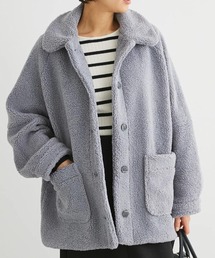 衿付きボアブルゾン