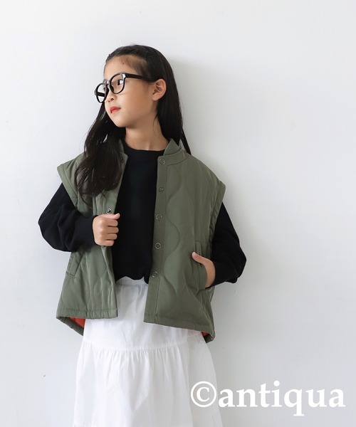 antiqua（アンティカ）の「綿100%クルーネックニット（ニット/セーター・キッズ・オレンジ/ブラック/アイボリー/杢グレー/グリーン/ブルー・160/120/130/140/150）」の21枚目の写真