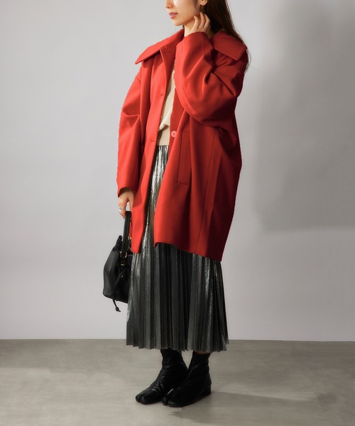 セール】【SETUP7】ビッグカラーバルマカーンコート ステン