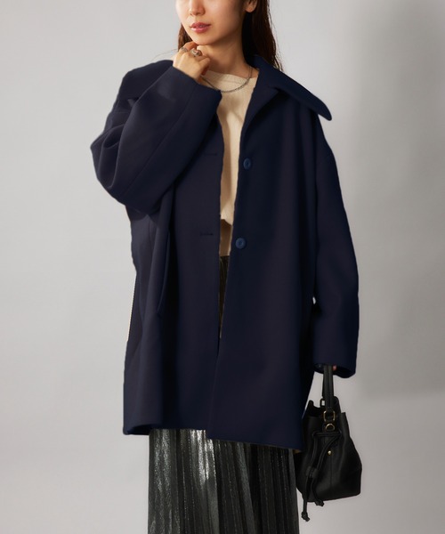 セール】【SETUP7】ビッグカラーバルマカーンコート ステン
