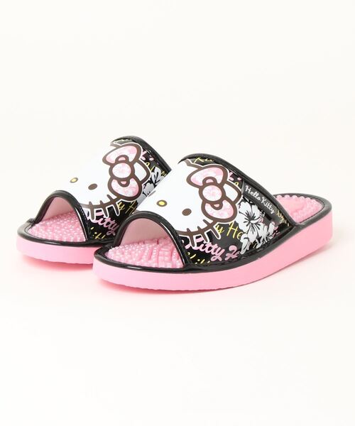 VIBGYOR(ヴィブジョー)の「【Sanrio】サンリオハイビスカスリボンハローキティ健康サンダル(MA)(サンダル・レディース・ホワイト/ブラック/ピンク・L/M)」の2枚目の写真