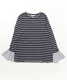 （CLU）17CLT337 CONTRAST BELL SLEEVE STRIPED