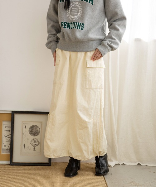 LOWRYS FARM(ローリーズファーム)の「ドロストカーゴスカート 990271(スカート・レディース・グレー/ホワイト/ブラック・FREE)」の16枚目の写真