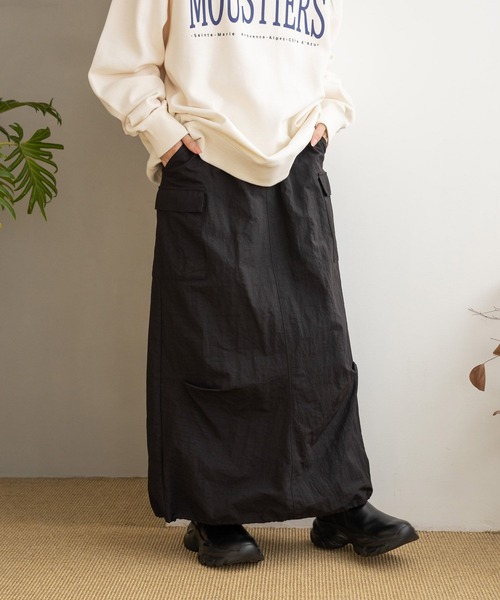 LOWRYS FARM(ローリーズファーム)の「ドロストカーゴスカート 990271(スカート・レディース・グレー/ホワイト/ブラック・FREE)」の8枚目の写真