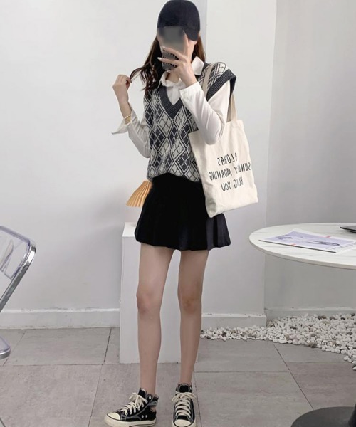 Miniministore(ミニミニストア)の「ニットベストレディース秋冬ニットトップス(ベスト・レディース・ブラウン/グレー・フリー)」の13枚目の写真