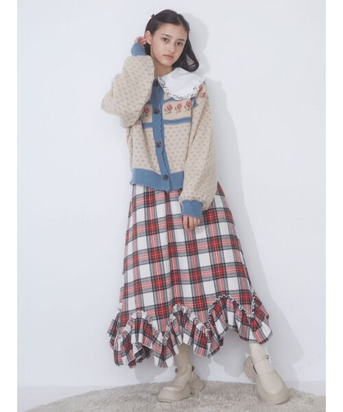 merry jenny（メリージェニー）の「flower gardenニットカーディガン（カーディガン/ボレロ・レディース・ピンク/ブルー・FREE）」の10枚目の写真