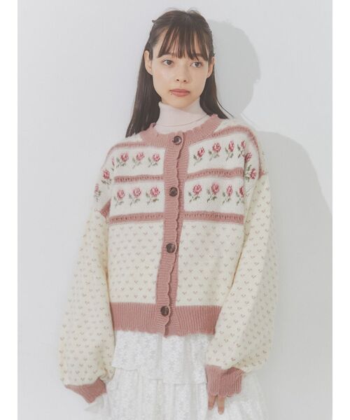 merry jenny（メリージェニー）の「flower gardenニットカーディガン（カーディガン/ボレロ・レディース・ピンク/ブルー・FREE）」の11枚目の写真