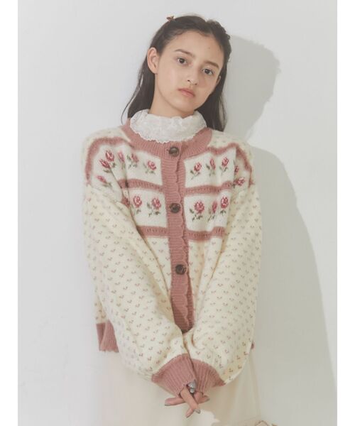 merry jenny（メリージェニー）の「flower gardenニットカーディガン（カーディガン/ボレロ・レディース・ピンク/ブルー・FREE）」の16枚目の写真