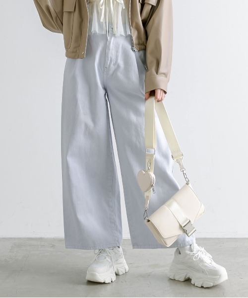 OLIVE des OLIVE（オリーブデオリーブ）の「プラマイ10cm体型カバーデニムパンツ　1041030030（デニムパンツ・レディース・ブルー/サックスブルー/グレー・SMALL/MEDIUM）」の11枚目の写真