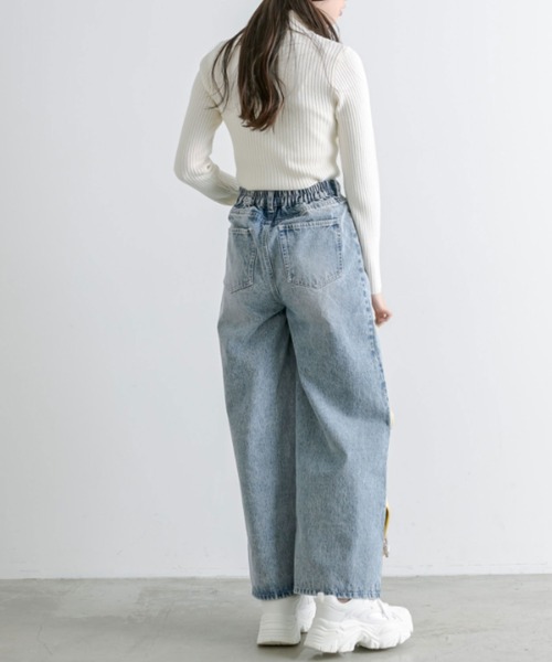 OLIVE des OLIVE（オリーブデオリーブ）の「プラマイ10cm体型カバーデニムパンツ　1041030030（デニムパンツ・レディース・ブルー/サックスブルー/グレー・SMALL/MEDIUM）」の19枚目の写真