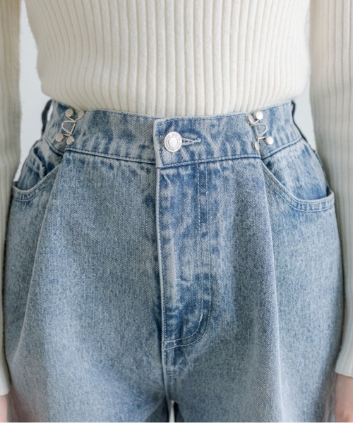 OLIVE des OLIVE（オリーブデオリーブ）の「プラマイ10cm体型カバーデニムパンツ　1041030030（デニムパンツ・レディース・ブルー/サックスブルー/グレー・SMALL/MEDIUM）」の12枚目の写真