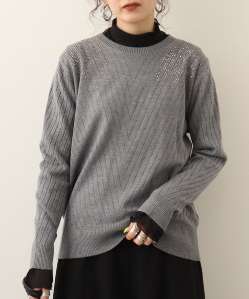 Chiaro（キアロ）の「chiaro プルオーバーニット（ニット/セーター・レディース・ベージュ/グレー/ブラック/レンガ・40）」の11枚目の写真