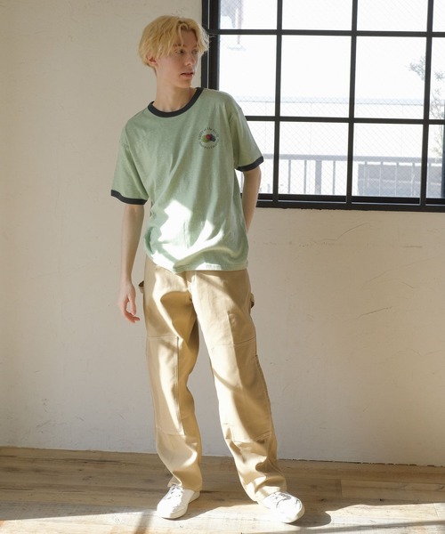 FRUIT OF THE LOOM(フルーツオブザルーム)の「リンガーTシャツ2(Tシャツ/カットソー・メンズ・グリーン/パープル/アイボリー・M/L/XL)」の10枚目の写真