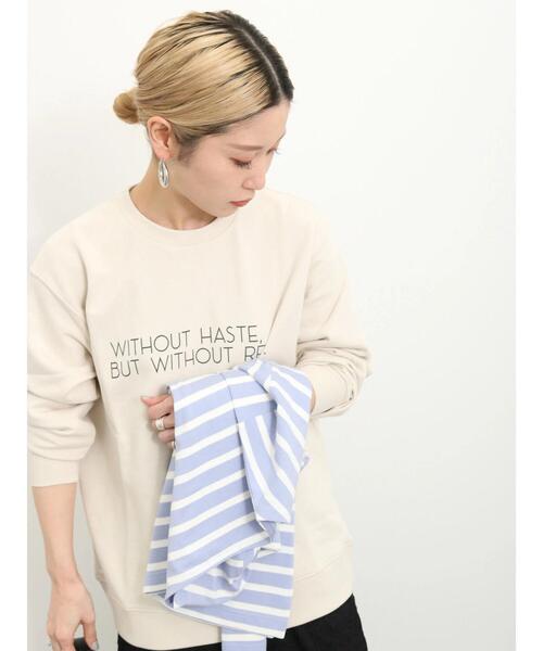 Samansa Mos2 blue（サマンサモスモスブルー）の「裏毛ロゴスウェット（Tシャツ/カットソー・レディース・ベージュ/オフホワイト/イエロー/ネイビー/ブルー・F）」の6枚目の写真