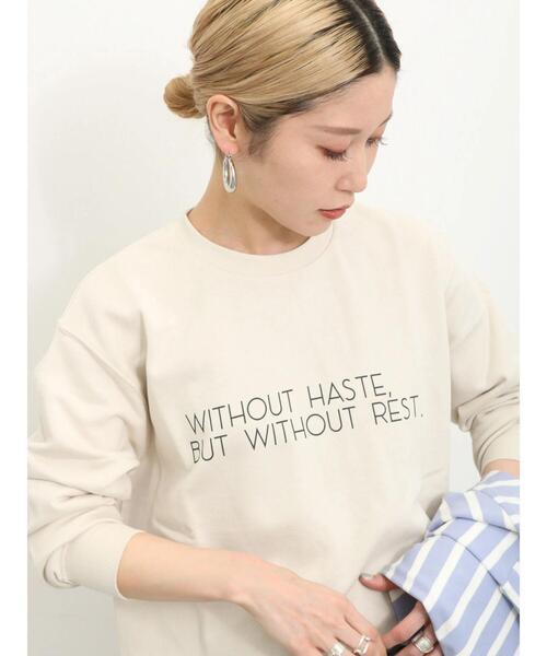 Samansa Mos2 blue（サマンサモスモスブルー）の「裏毛ロゴスウェット（Tシャツ/カットソー・レディース・ベージュ/オフホワイト/イエロー/ネイビー/ブルー・F）」の10枚目の写真