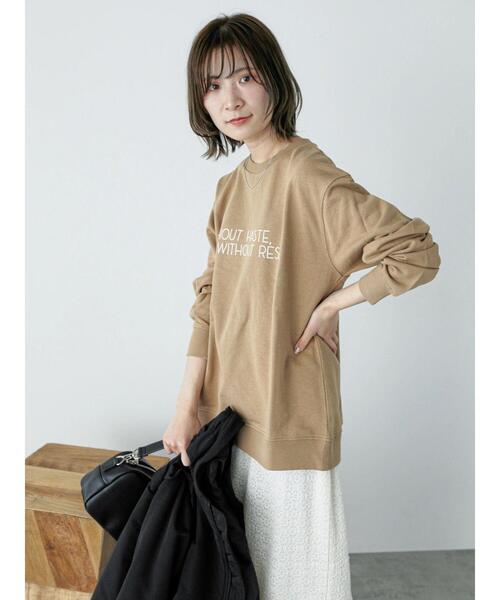 Samansa Mos2 blue（サマンサモスモスブルー）の「裏毛ロゴスウェット（Tシャツ/カットソー・レディース・ベージュ/オフホワイト/イエロー/ネイビー/ブルー・F）」の9枚目の写真