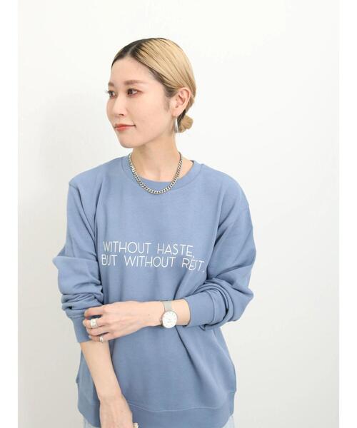 Samansa Mos2 blue（サマンサモスモスブルー）の「裏毛ロゴスウェット（Tシャツ/カットソー・レディース・ベージュ/オフホワイト/イエロー/ネイビー/ブルー・F）」の15枚目の写真