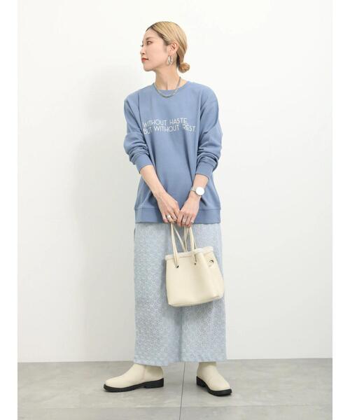 Samansa Mos2 blue（サマンサモスモスブルー）の「裏毛ロゴスウェット（Tシャツ/カットソー・レディース・ベージュ/オフホワイト/イエロー/ネイビー/ブルー・F）」の13枚目の写真