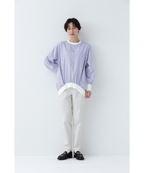セール】◇コットンオックスストライプブラウス（シャツ