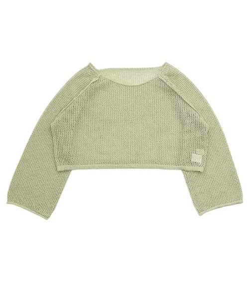 select MOCA(セレクトモカ)の「【ZOZO限定】アウトシームラメショートメッシュニット(ニット/セーター・レディース・グリーン/グレー/アイボリー・FREE)」の16枚目の写真