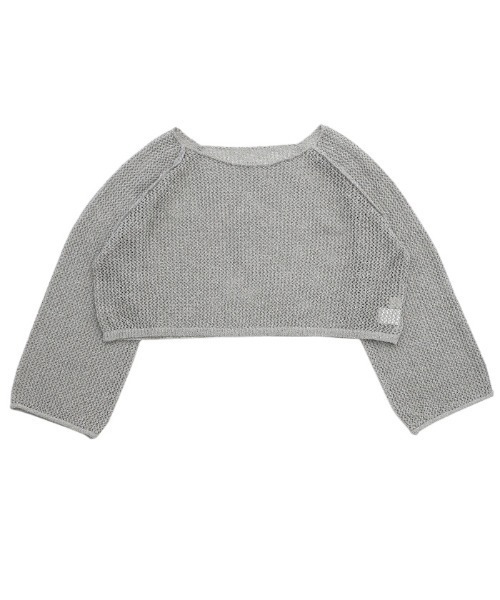 select MOCA(セレクトモカ)の「【ZOZO限定】アウトシームラメショートメッシュニット(ニット/セーター・レディース・グリーン/グレー/アイボリー・FREE)」の6枚目の写真