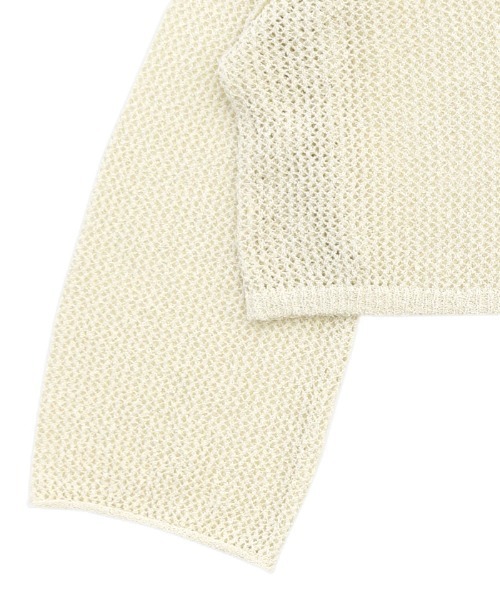 select MOCA(セレクトモカ)の「【ZOZO限定】アウトシームラメショートメッシュニット(ニット/セーター・レディース・グリーン/グレー/アイボリー・FREE)」の9枚目の写真