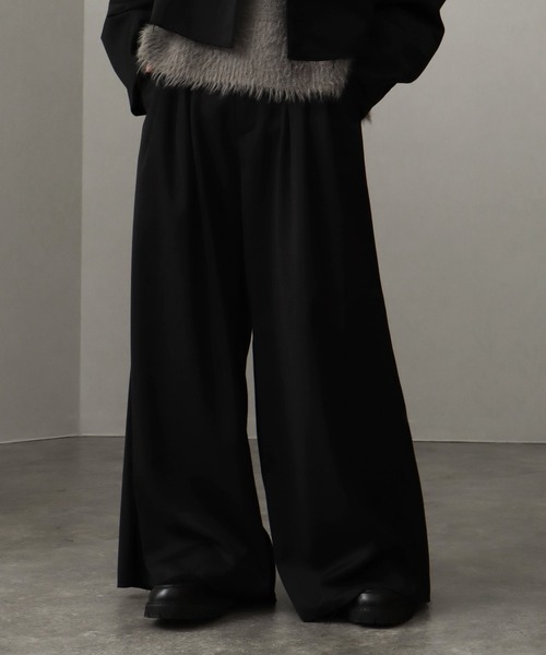 【極上品】90s 3タック スーパーワイドスラックス BLACK Classical Origin スラックス 「Classical Origin」「美しさは