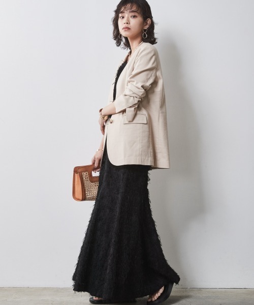 CHIC STYLE（シックスタイル）の「＜大きいサイズ＞フリンジジャガードノースリーブトップス　シックスタイル（キャミソール・レディース・ブラック/アイボリー・LL/3L/4L/5L/L）」の21枚目の写真