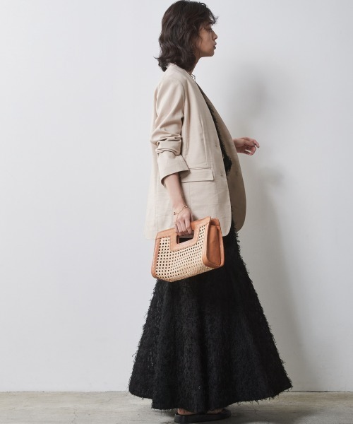 CHIC STYLE（シックスタイル）の「＜大きいサイズ＞フリンジジャガードノースリーブトップス　シックスタイル（キャミソール・レディース・ブラック/アイボリー・LL/3L/4L/5L/L）」の22枚目の写真