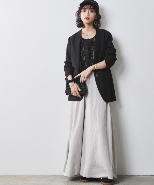 CHIC STYLE（シックスタイル）の「＜大きいサイズ＞フリンジジャガードノースリーブトップス　シックスタイル（キャミソール・レディース・ブラック/アイボリー・LL/3L/4L/5L/L）」の19枚目の写真