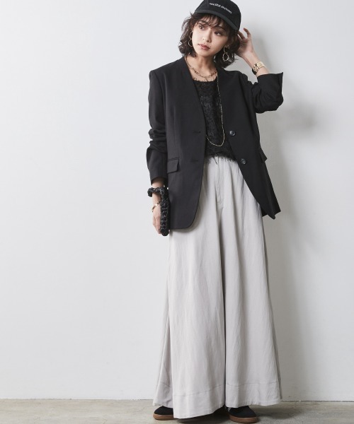 CHIC STYLE（シックスタイル）の「＜大きいサイズ＞フリンジジャガードノースリーブトップス　シックスタイル（キャミソール・レディース・ブラック/アイボリー・LL/3L/4L/5L/L）」の17枚目の写真