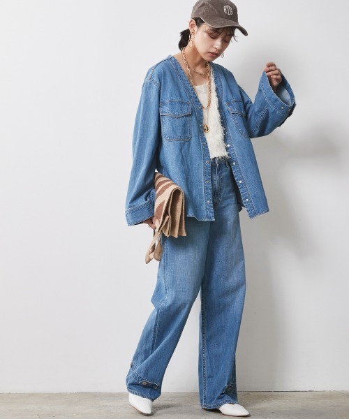 CHIC STYLE（シックスタイル）の「＜大きいサイズ＞フリンジジャガードノースリーブトップス　シックスタイル（キャミソール・レディース・ブラック/アイボリー・LL/3L/4L/5L/L）」の12枚目の写真