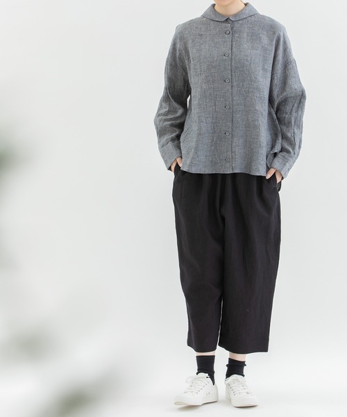 nop de nod（ノップドゥノッド）の「Pommeリネンパンツ（その他パンツ・レディース・ブラック/スミクロ/ダークグレー・3）」の6枚目の写真