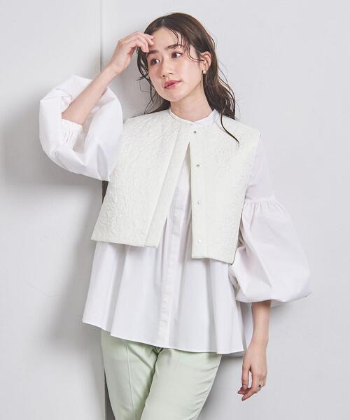 ユナイテッドアローズ　エンブロイダリー キルト ショートベスト　ドゥロワー UNITED ARROWS（ユナイテッドアローズ）の「エンブロイダリー